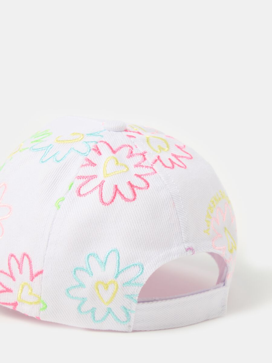 Organic cotton hat with flowers embroidery_1