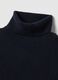 Camisola de gola alta azul em pura l&atilde; de cordeiro regular fit_5
