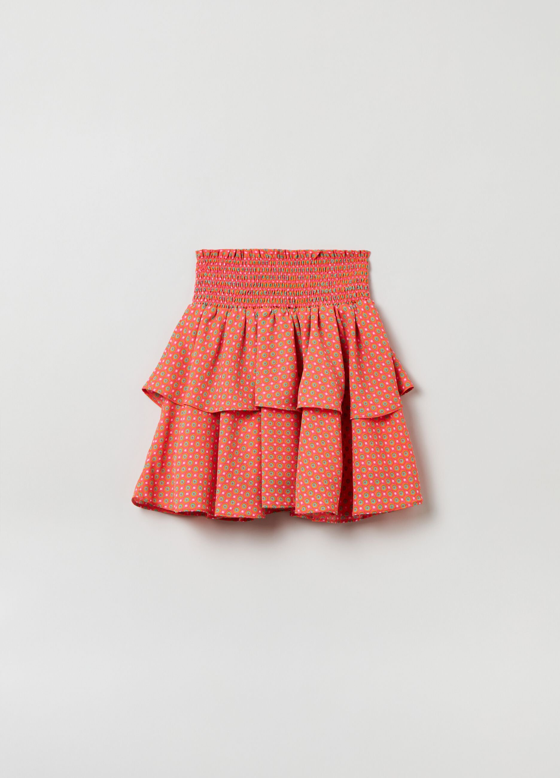 Tiered skirt with geometric print_1