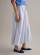 Long white and blue striped pure cotton skirt_3