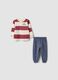 Pijama multicolor de algod&oacute;n org&aacute;nico puro con camiseta de rayas para beb&eacute; y ni&ntilde;o_0