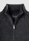 Full-Zip Ribbed Knit Vintage Grey_1