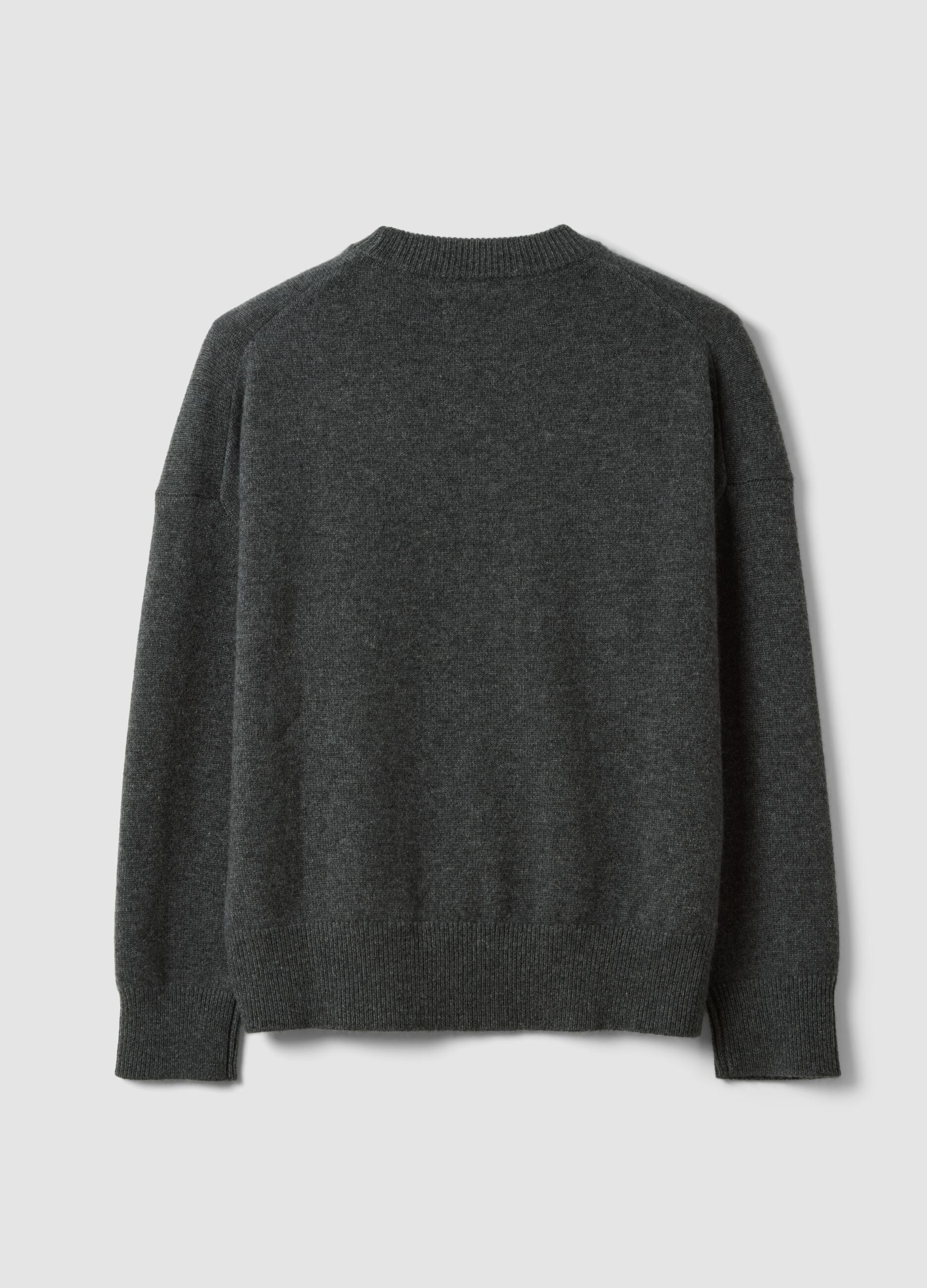 Grey pure cashmere oversized jumper