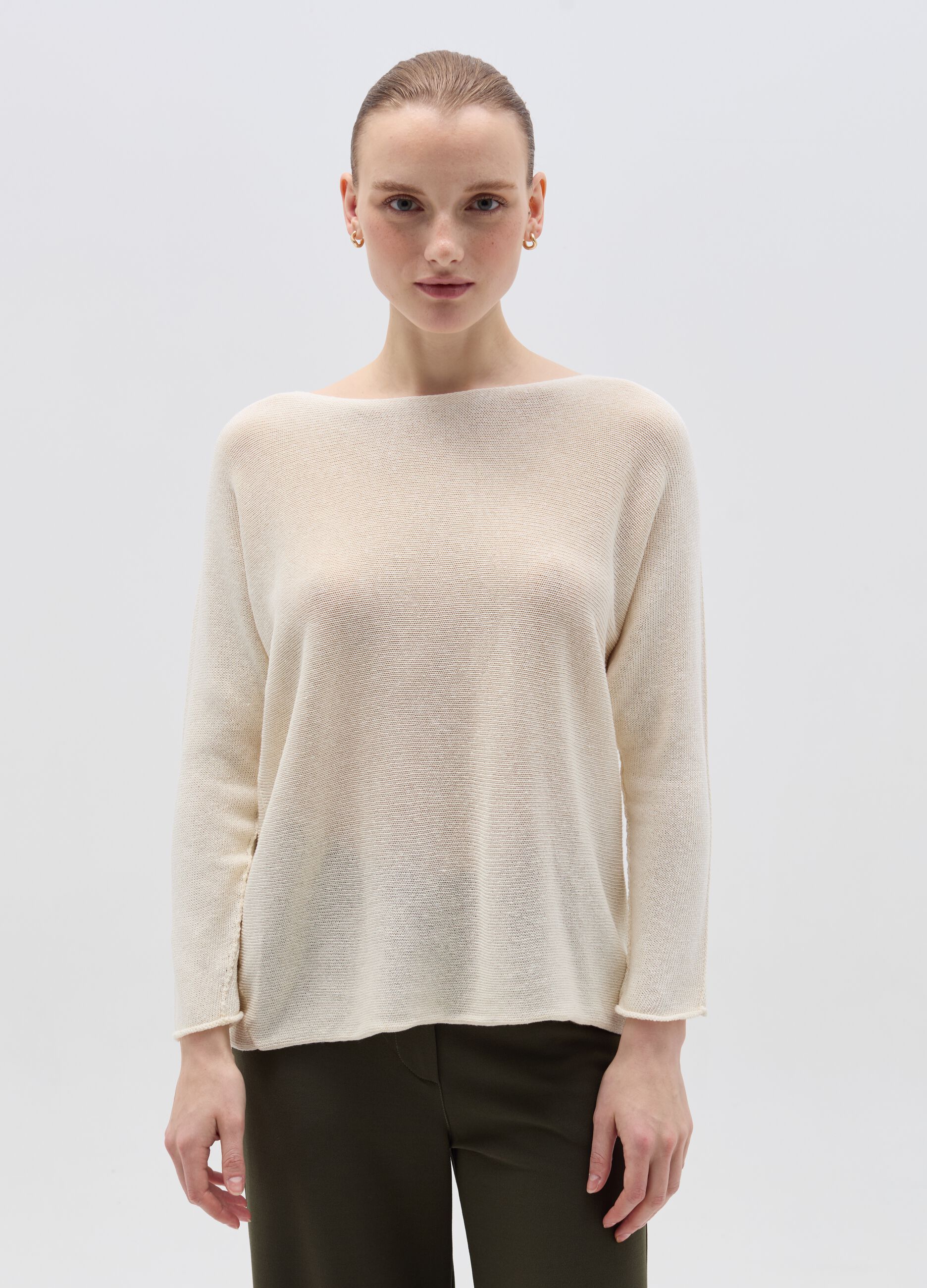 Lurex top with long sleeves