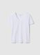 White pure cotton V-neck regular fit T-shirt_4