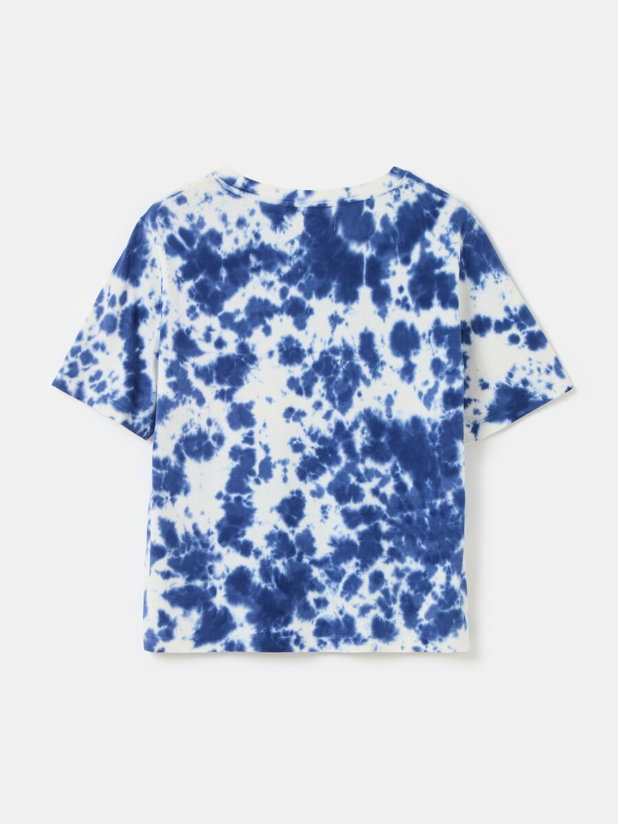 T-shirt in cotone con stampa Tie Dye_1
