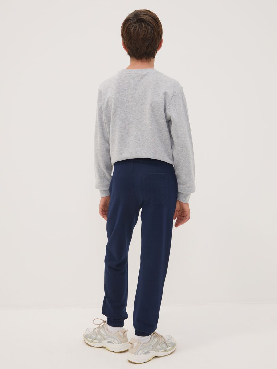 Blue pure cotton joggers with print_2
