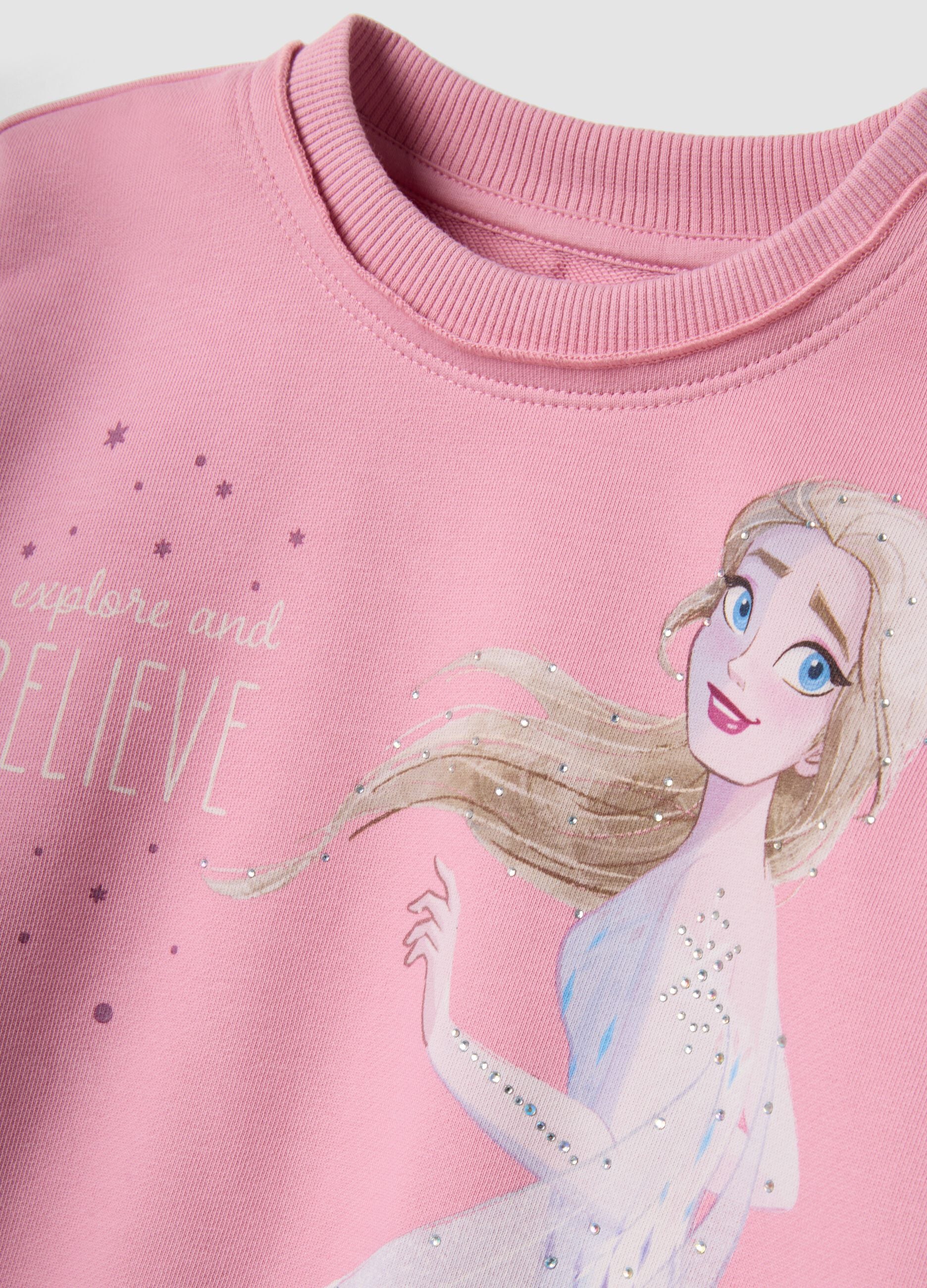 Rosa Jogging-Set aus Baumwollmischung mit Frozen-Print f&uuml;r M&auml;dchen