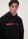 Black cotton-blend hoodie with Ducati print, relaxed fit_1
