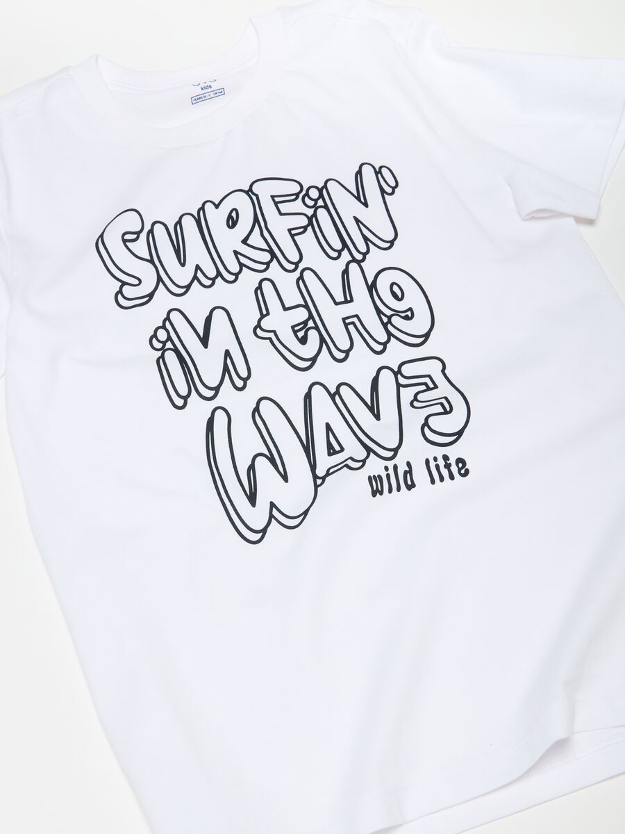 Cotton T-shirt with lettering print_2