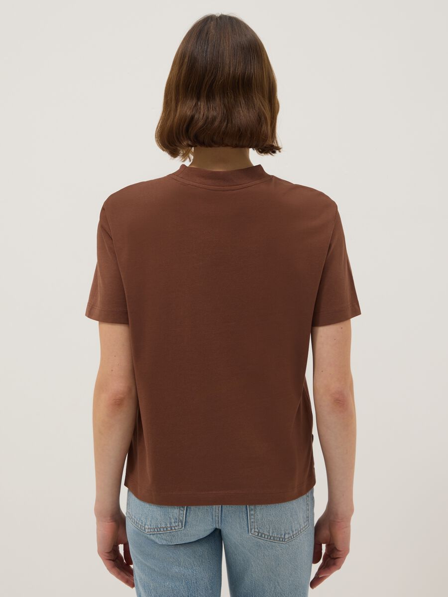 Brown pure cotton t-shirt regular fit_2