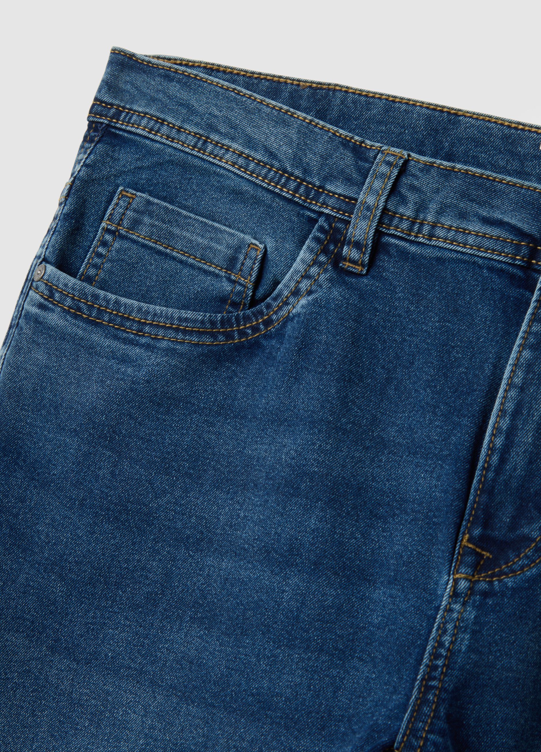 Super skinny blue cotton blend jeans