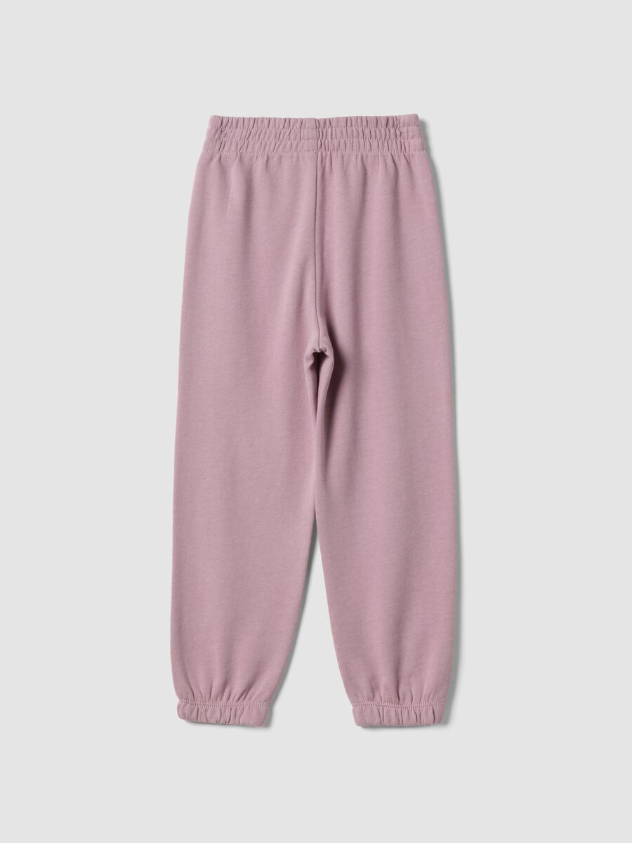 Pink pure cotton girls&rsquo; jogger trousers, regular fit_1