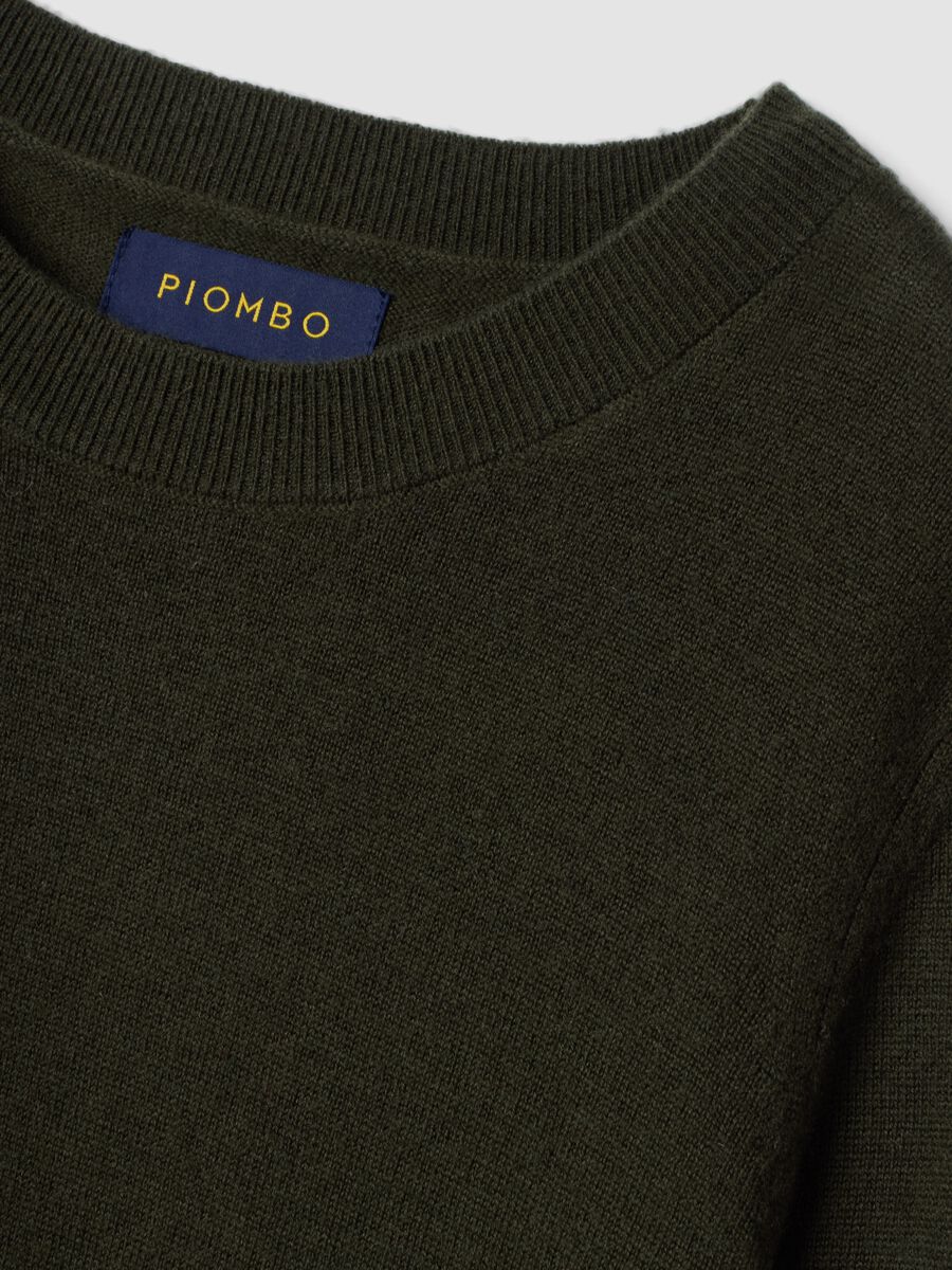 Green pure wool crew-neck jumper_1