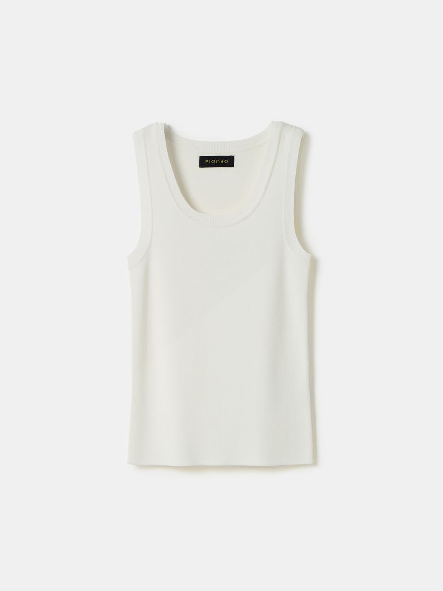 Ribbed tank top with round neckline_3