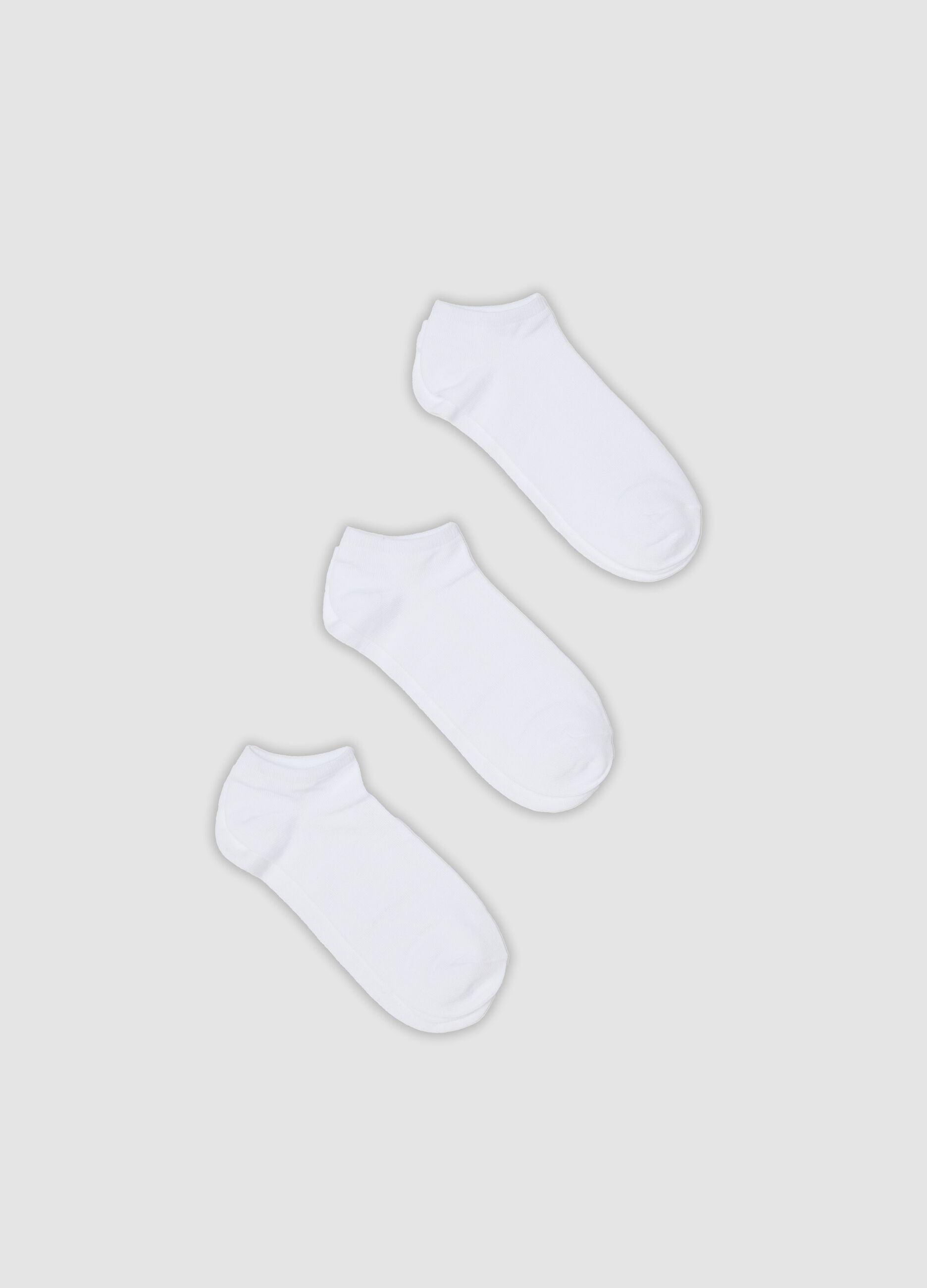3er-Pack wei&szlig;e Sportsocken bis zum Kn&ouml;chel aus elastischer Bio-Baumwolle