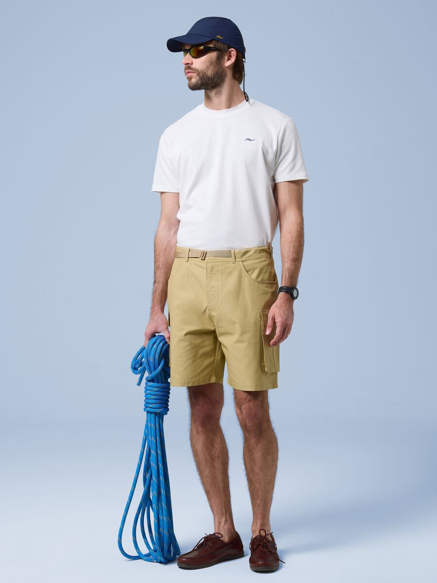 ALTAVIA SAILING beige pure cotton cargo shorts_0
