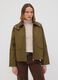 Gr&uuml;ne Parka-Jacke aus Baumwollmix mit Kapuze und Rippkragen_0