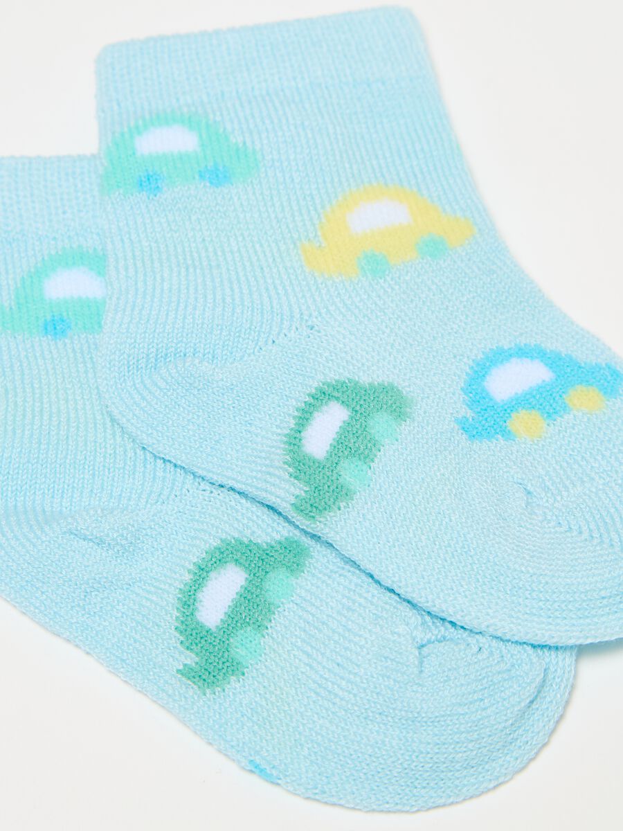 Two-pair pack cotton socks with design_2