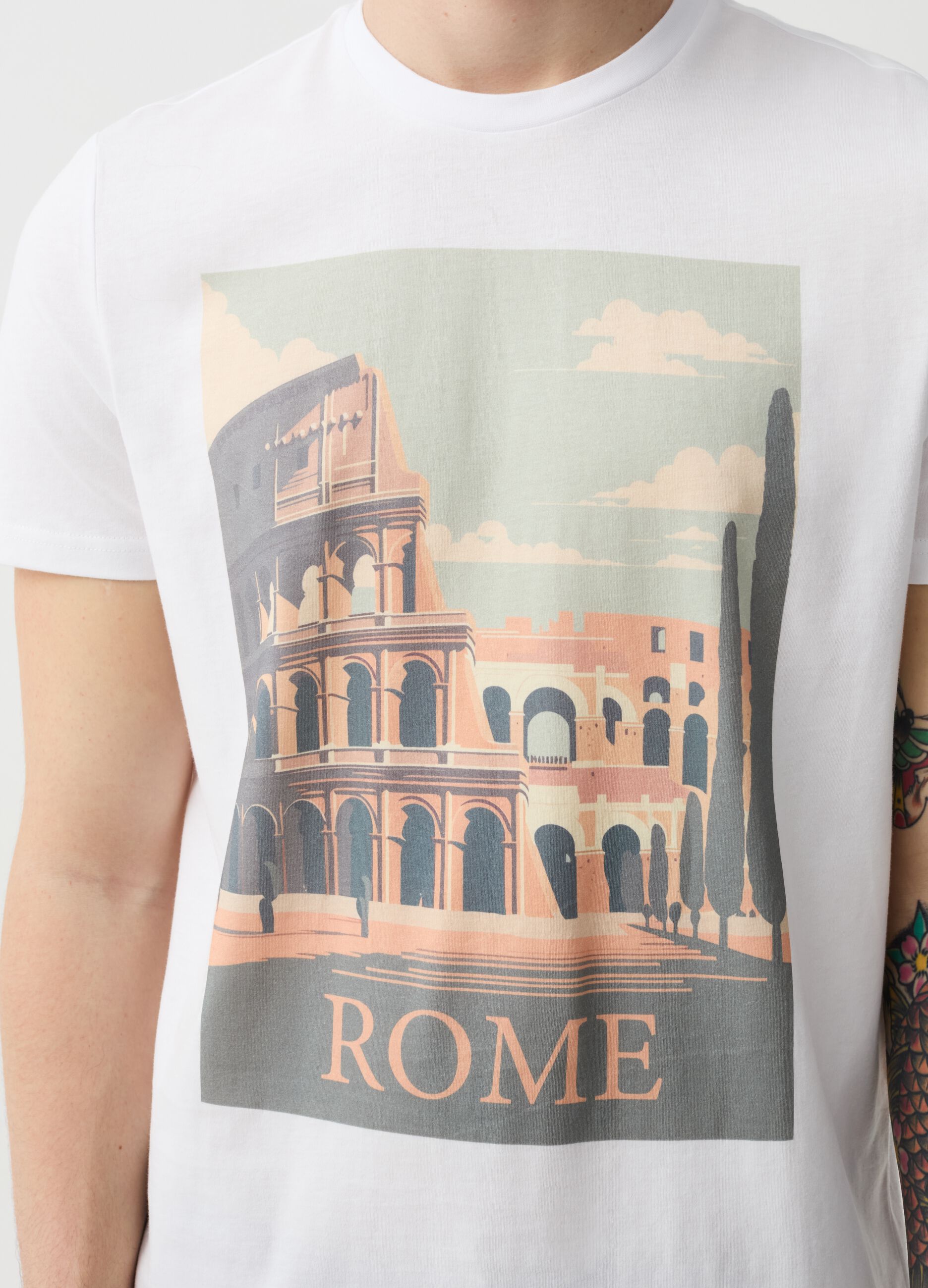 T-shirt with Roma Colosseo print