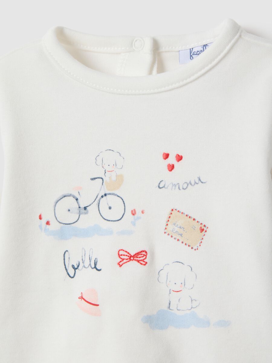 White pure cotton baby top regular fit with designs_2