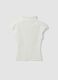 T-shirt branca ajustada em modal e algod&atilde;o el&aacute;stico com gola alta_4