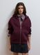 Burgundy stretch viscose full-zip sweatshirt, oversized fit_2