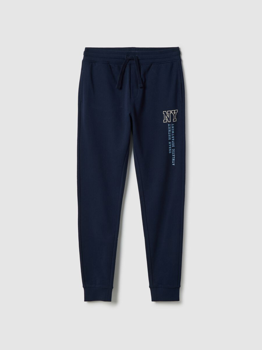 Regular fit boys' blue pure cotton joggers_3