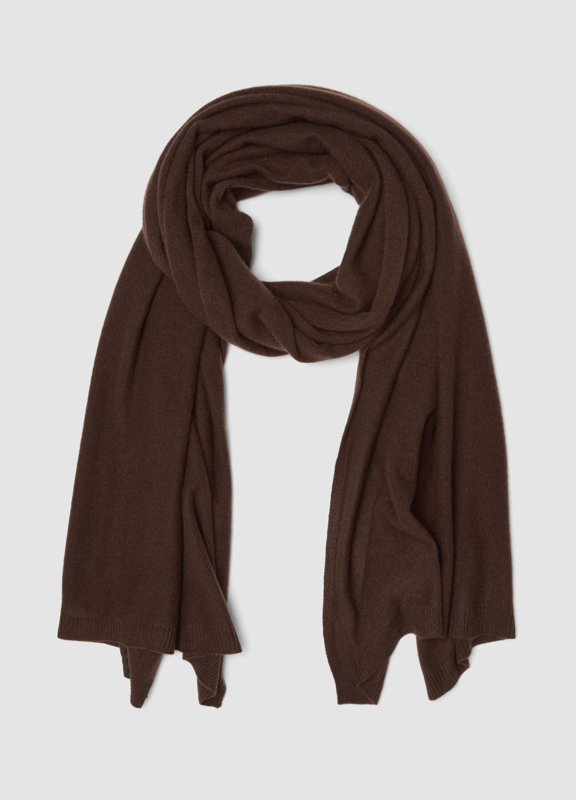 Brown pure cashmere scarf
