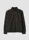Grey cotton-blend half-zip sweatshirt with crew neck_0