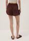 Braune Shorts aus Viskose-Leinen-Mix mit elastischem Bund, Regular Fit_2