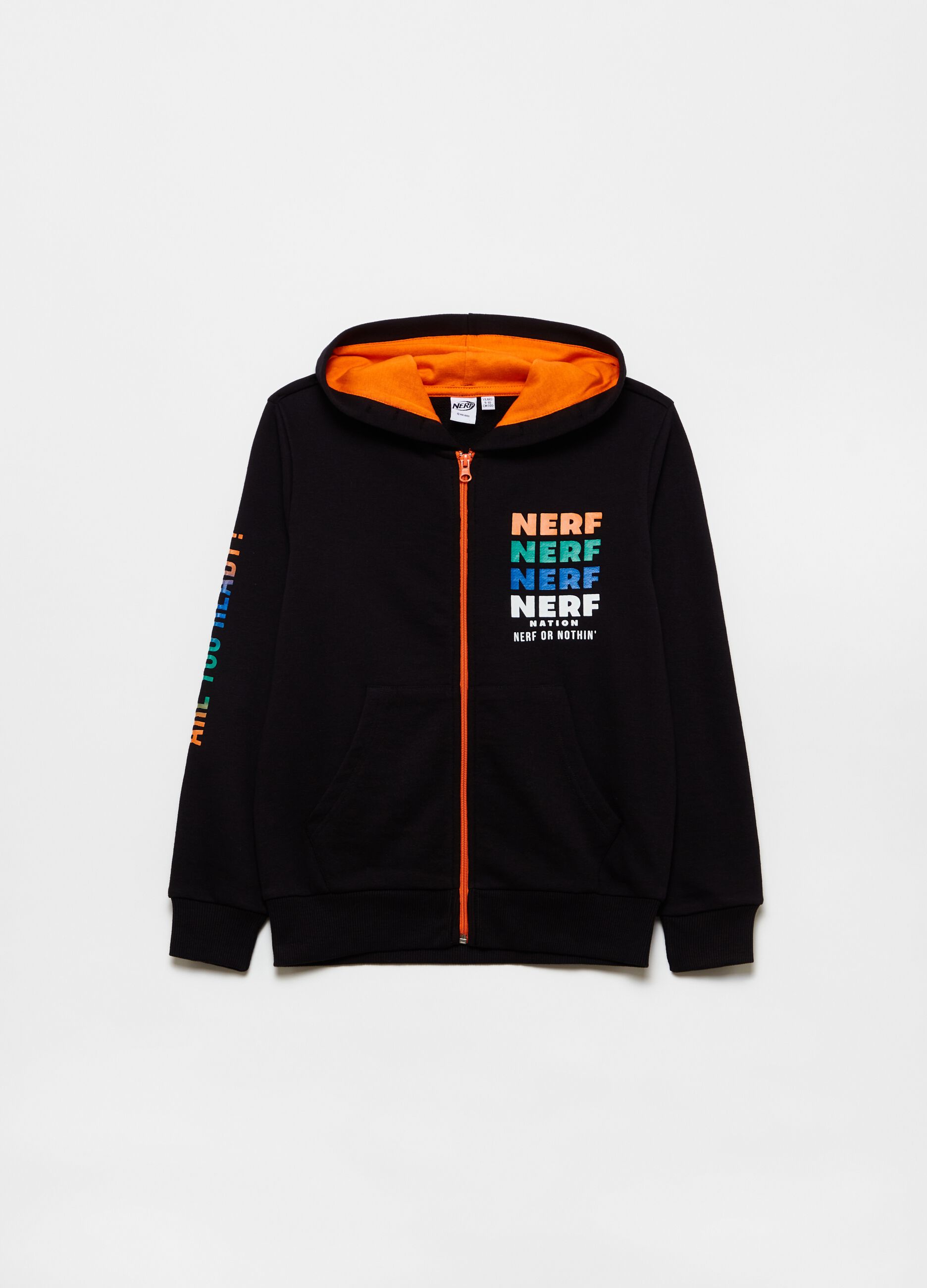 Full-zip sweatshirt with hood and NERF print