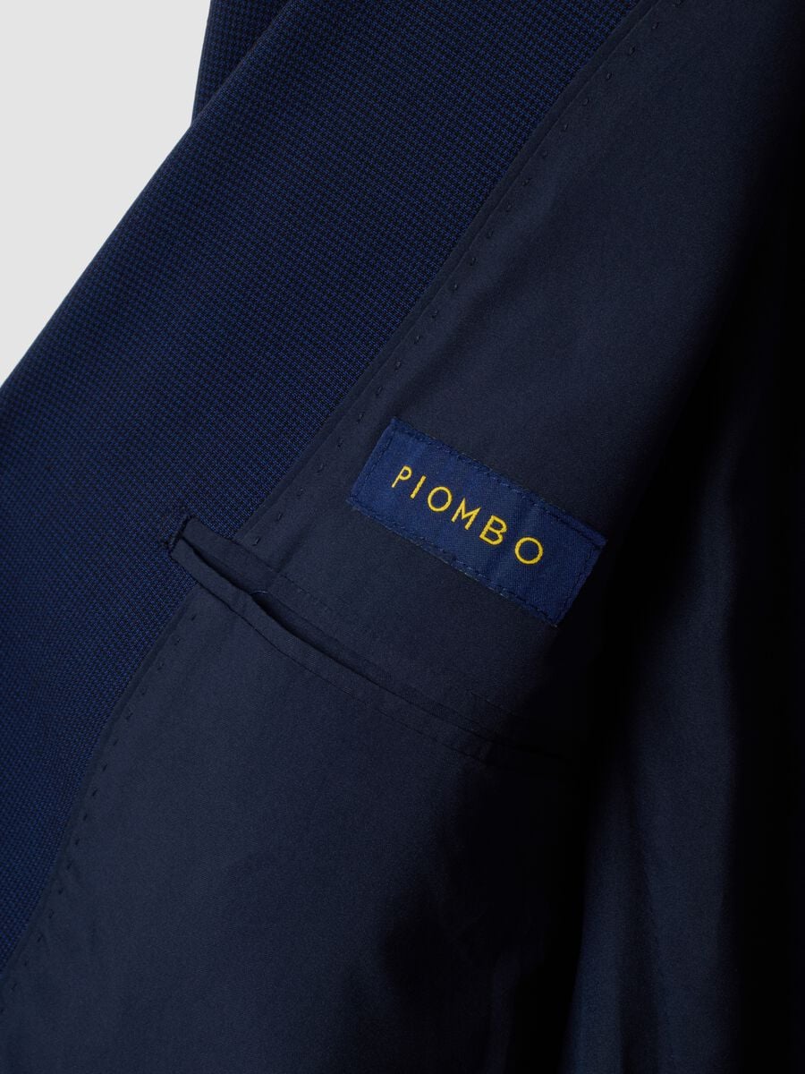 Slim-fit blue stretch viscose blazer with classic lapels_1