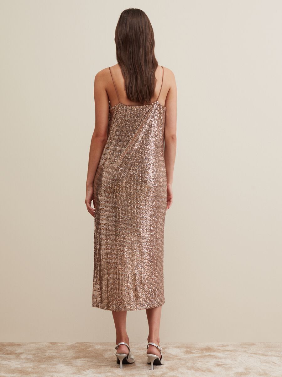 Sequin midi dress with split_2