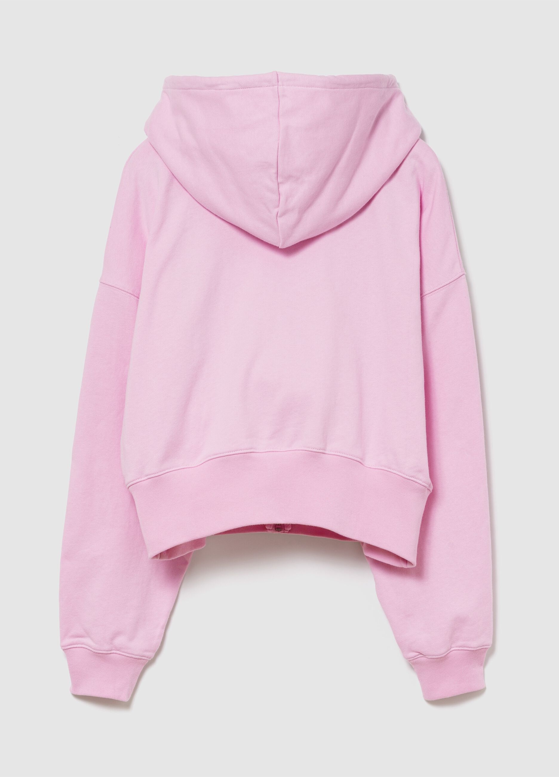 Cotton-blend zip-up hoodie