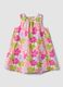 Multicoloured pure cotton dress with floral print_0