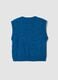 Blue wool-blend crew-neck vest with oversized fit_6
