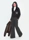 Cardigan castanho em l&atilde; el&aacute;stica com decote em V profundo, corte oversized_1