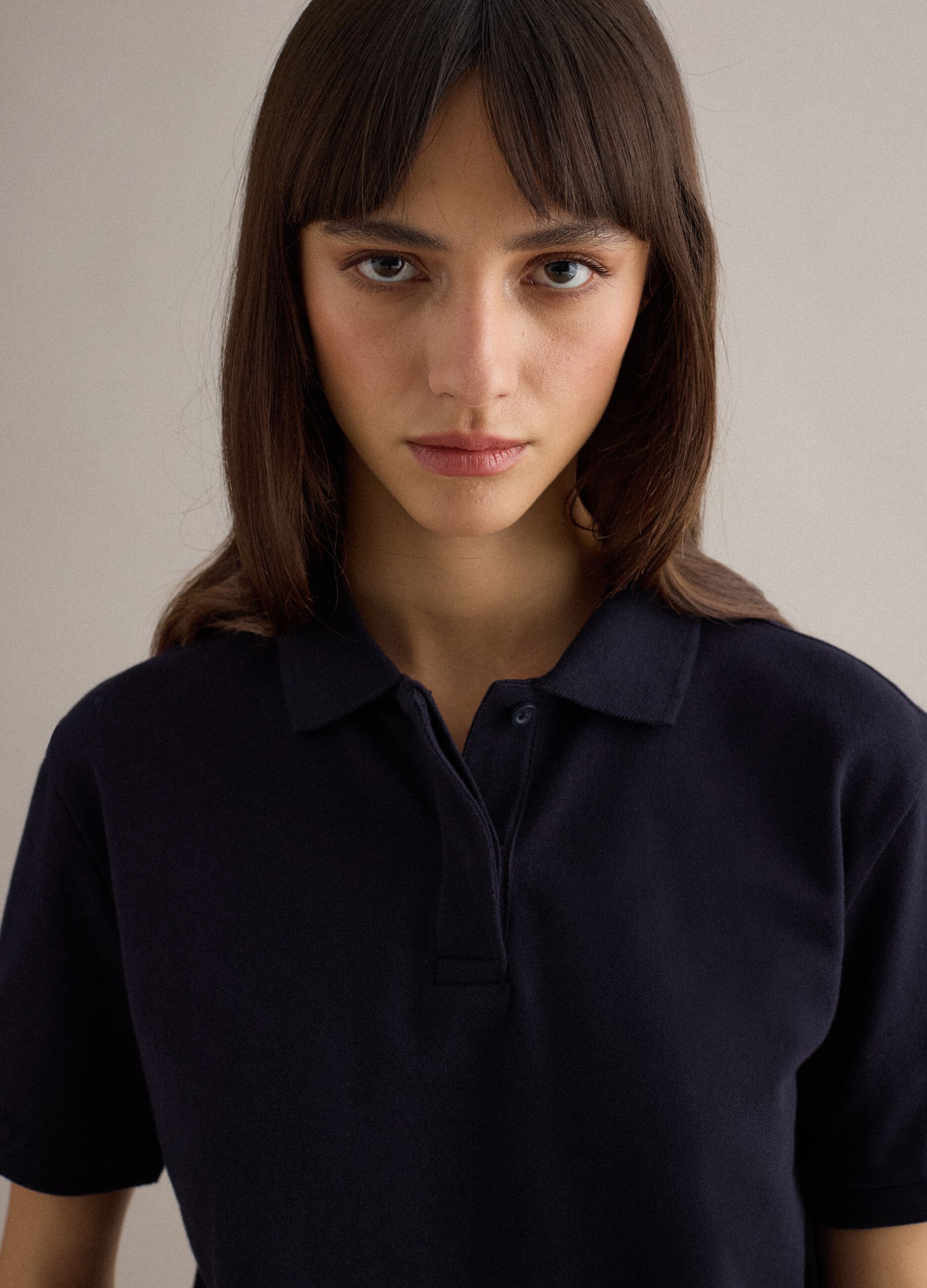 Black pure cotton polo regular fit