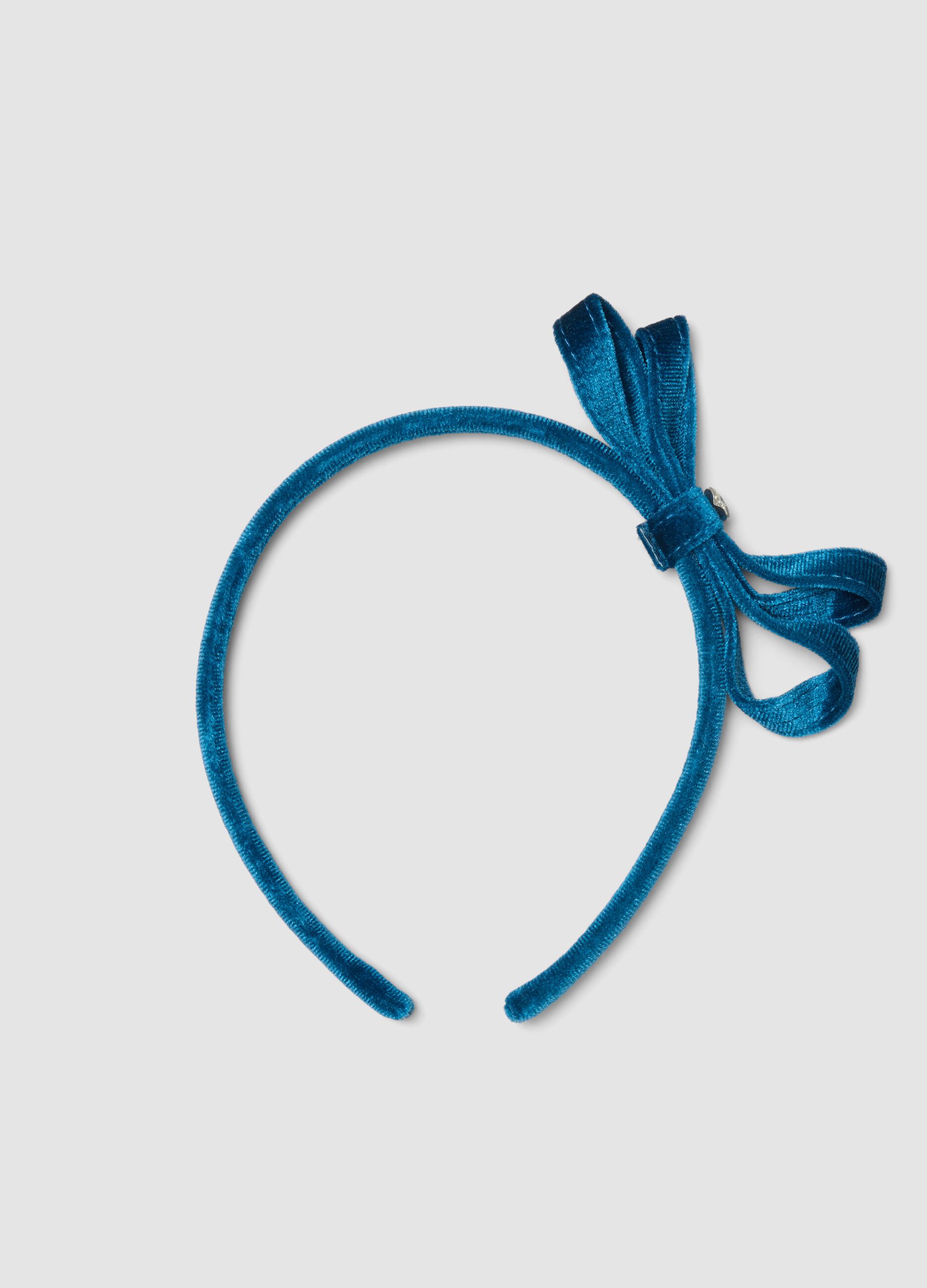 Blue headband with bow for girls