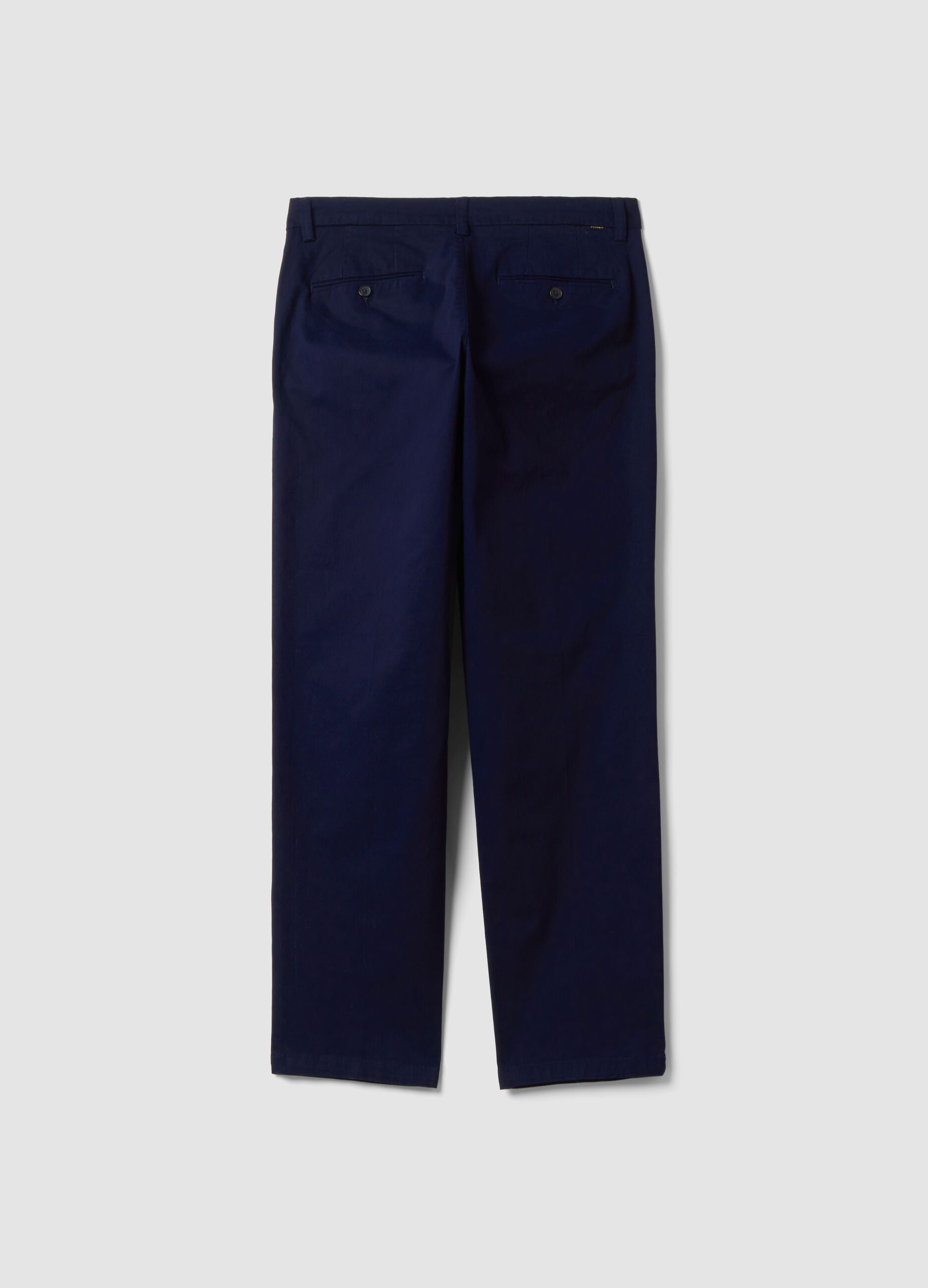 Blue regular-fit stretch cotton twill chino trousers
