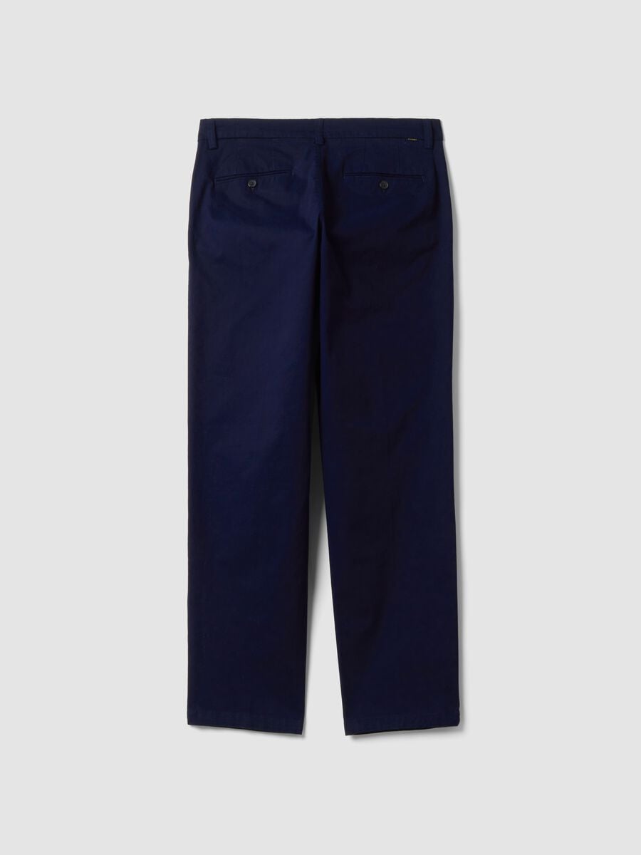 Blue regular-fit stretch cotton twill chino trousers_6