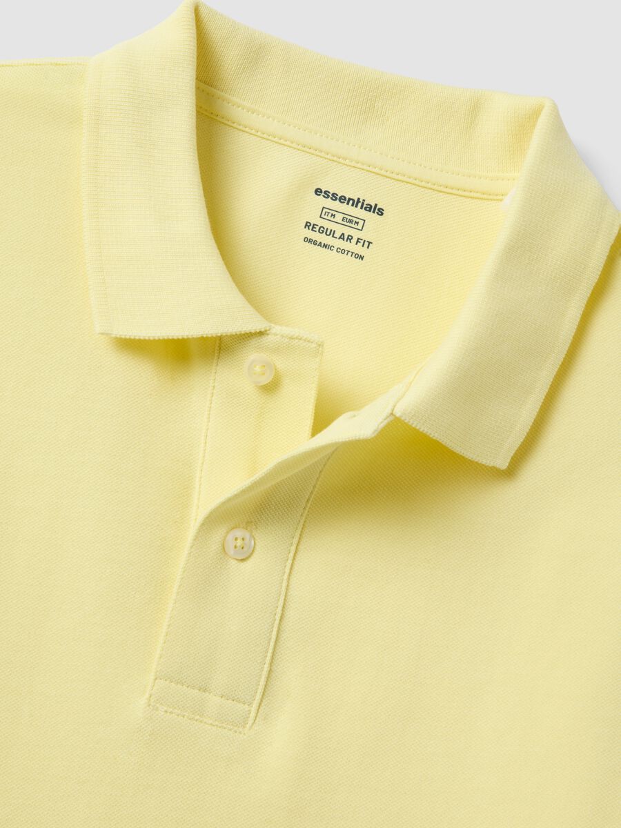 Gelbes Poloshirt aus reiner Bio-Baumwolle mit kurzen &Auml;rmeln, Regular Fit_5