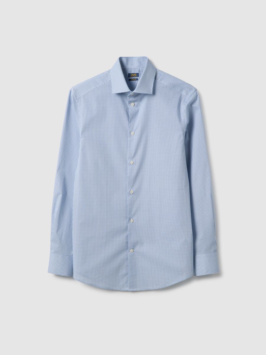Multicolour cotton shirt with stretch micro-checks regular fit_4