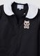 Black girls&rsquo; school smock with kitten embroidery and white collar_2