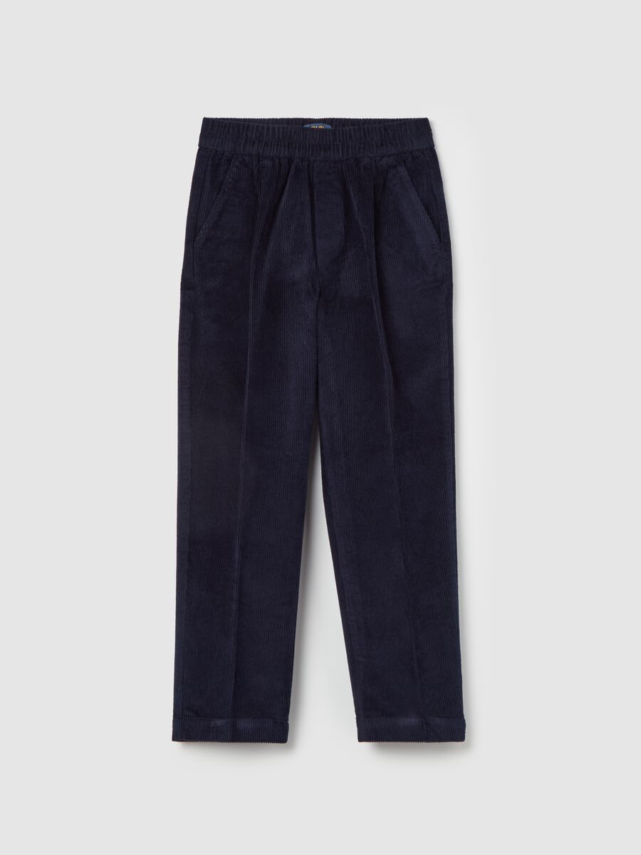 Carrot-fit trousers in corduroy with darts_4