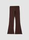 Brown flared stretch-cotton trousers_0