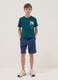 Multicoloured pure cotton regular-fit T-shirt and shorts set for boys_0