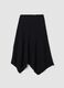Black stretch skirt with asymmetric lace hem_5