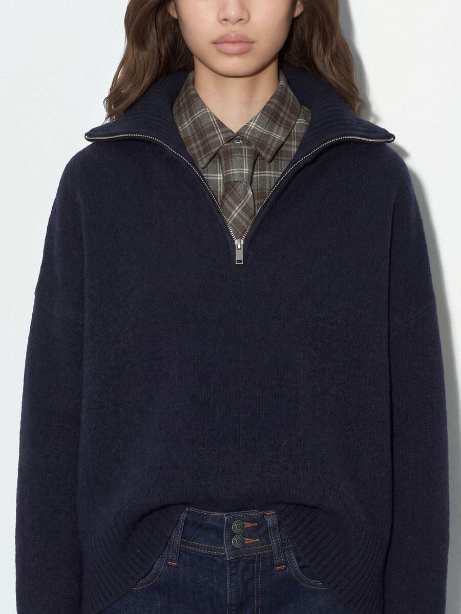 Blue stretch wool half-zip jumper_2
